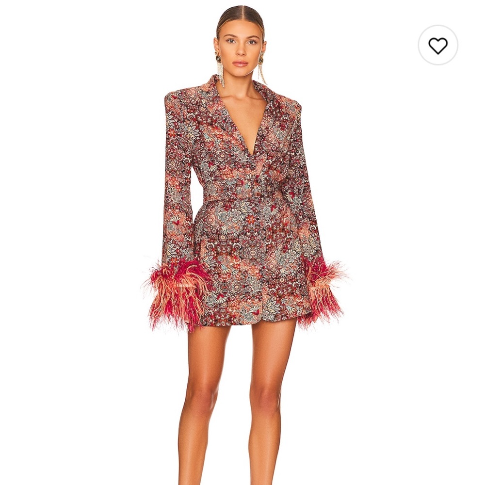 Bronx and Banco, Odessa Printed Blazer in burgundy multi. Size medium, worn once